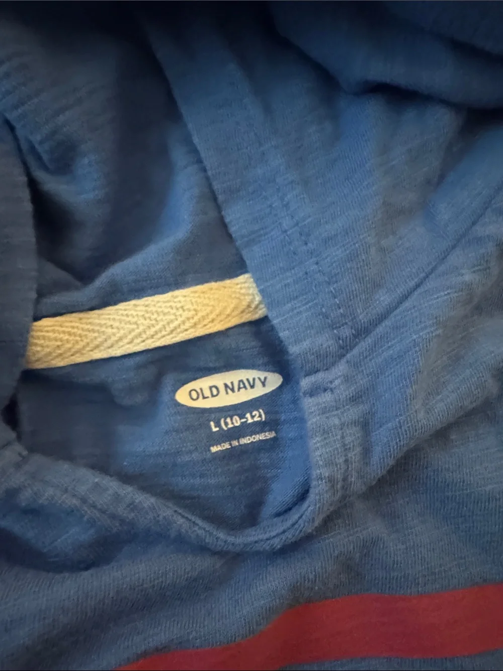 Old Navy Blue Hooded Kids Swim Coverup with Rainbow Stripes